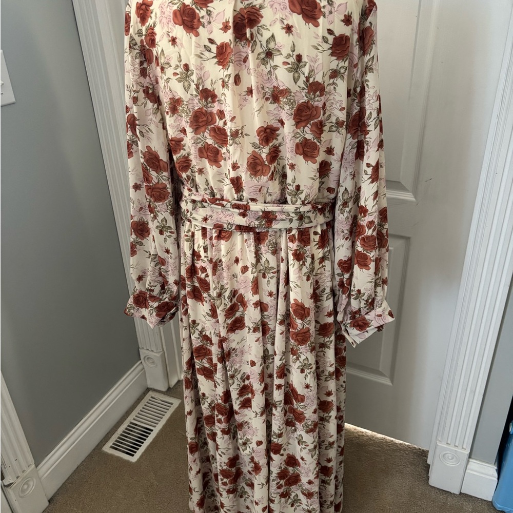 Indigo Soul Rust Floral Long Sleeve Dress 2XL - Picture 5 of 12